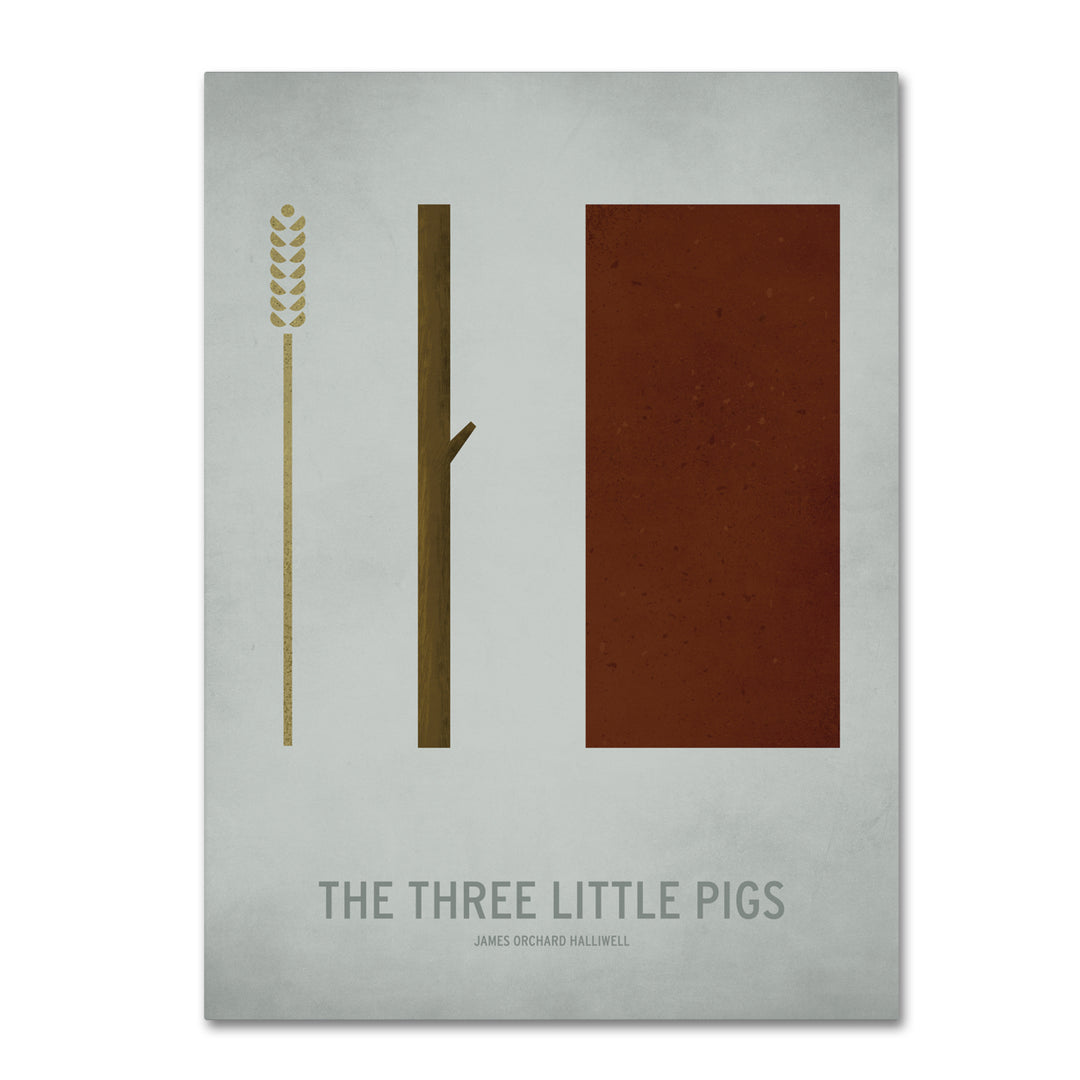 Christian Jackson Three Little Pigs Canvas Wall Art 35 x 47 Inches Image 1