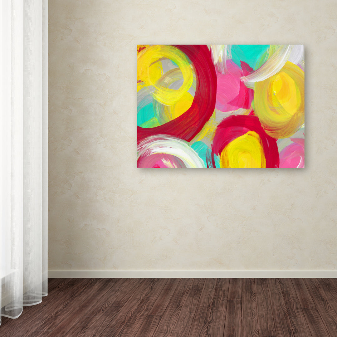 Amy Vangsgard Rose Garden Circles 1 Canvas Wall Art 35 x 47 Inches Image 3