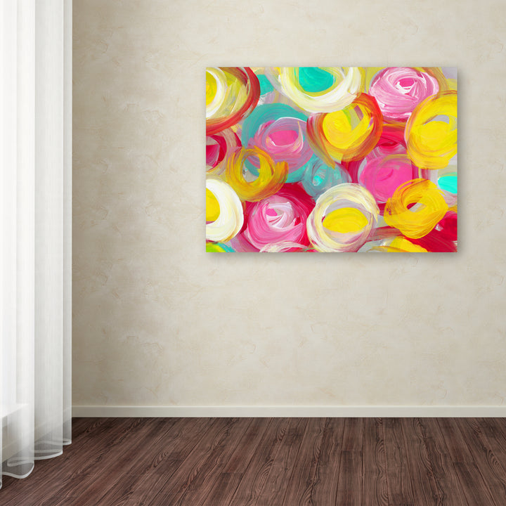 Amy Vangsgard Rose Garden Circles 2 Canvas Wall Art 35 x 47 Inches Image 3