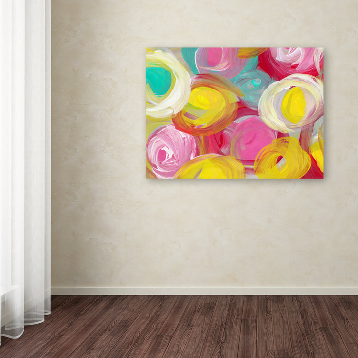 Amy Vangsgard Rose Garden Circles 3 Canvas Wall Art 35 x 47 Inches Image 3