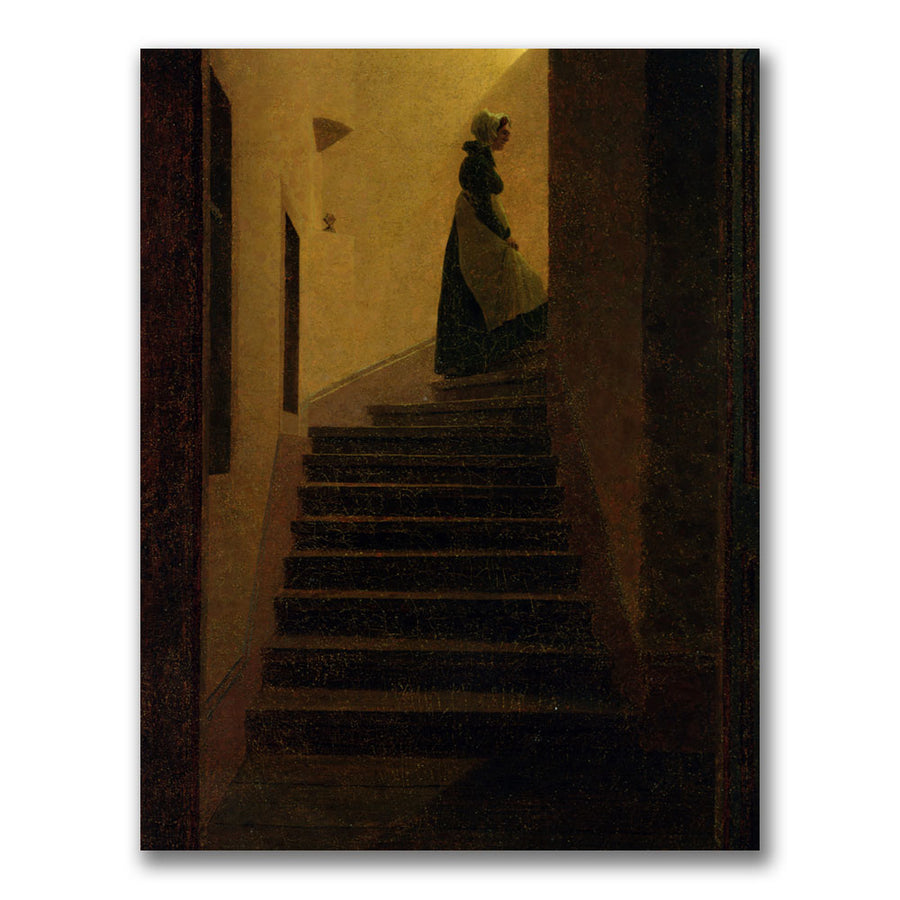 Caspar  Friedrich Caroline on the Stairs Canvas Wall Art 35 x 47 Image 1