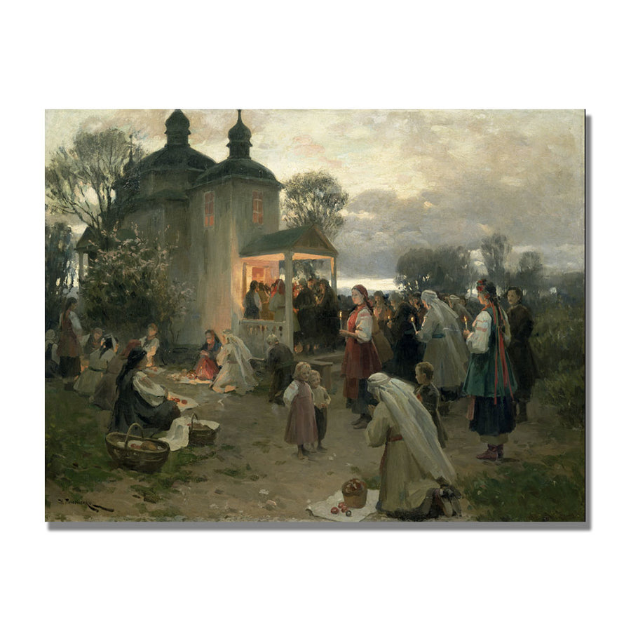 Nikolai Pimonenko Easter Matins Canvas Wall Art 35 x 47 Image 1