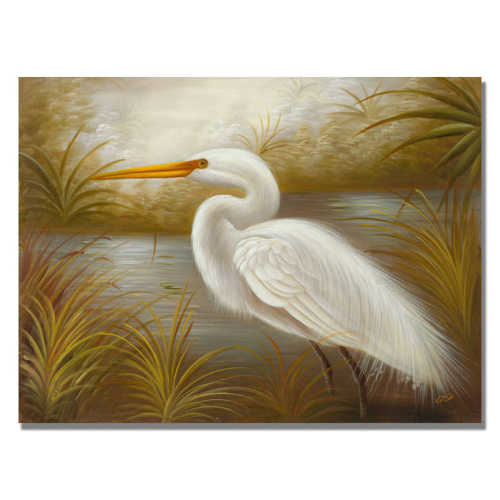 Rio White Heron Canvas Wall Art 35 x 47 Image 1