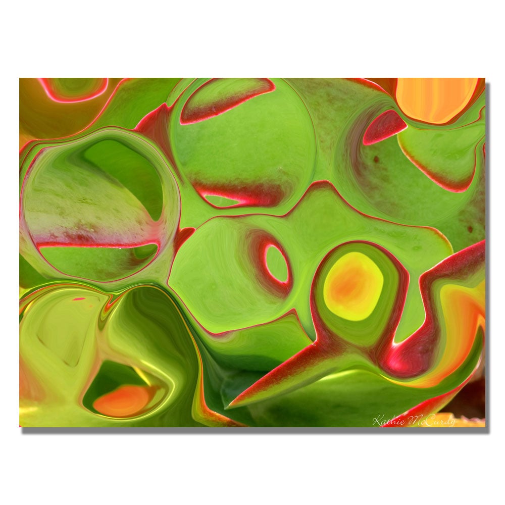 Kathie McCurdy Neon Cactus Liquid Canvas Wall Art 35 x 47 Image 1