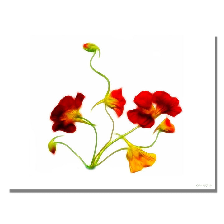 Kathie McCurdy Orange and Yellow Nasturtiums Canvas Wall Art 35 x 47 Image 1