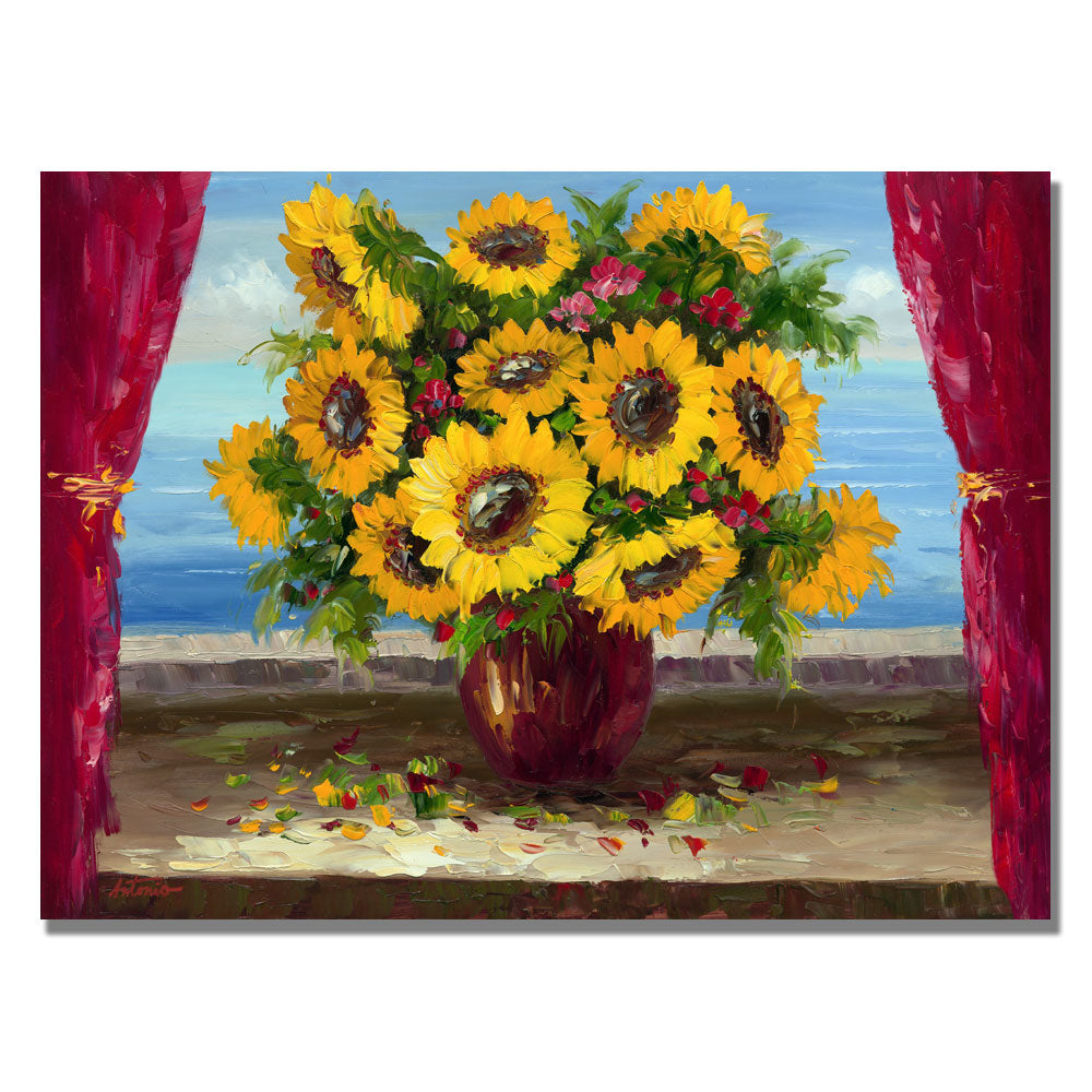 Antonio Sunflowers by the Window Canvas Wall Art 35 x 47 Image 1