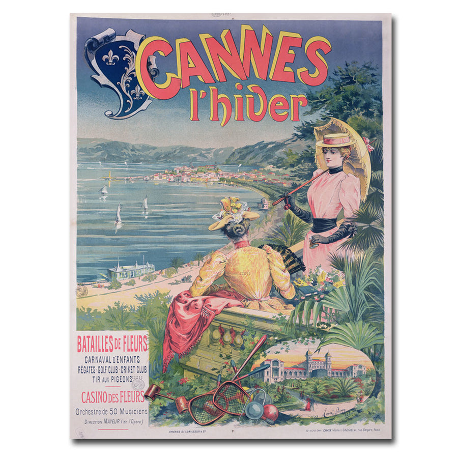 Emmanuel Brun Casine des Fleurs Cannes 1892 Canvas Wall Art 35 x 47 Image 1