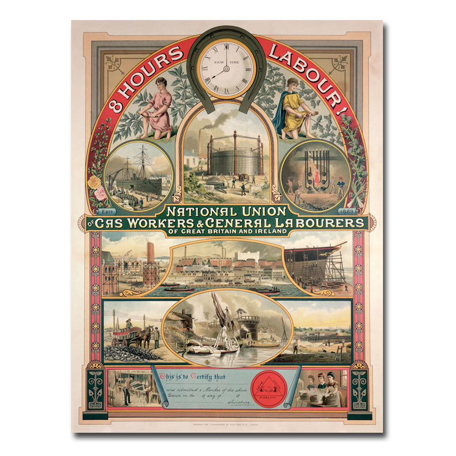National Union Gas and General Labourers 1889 Canvas Wall Art 35 x 47 Image 1