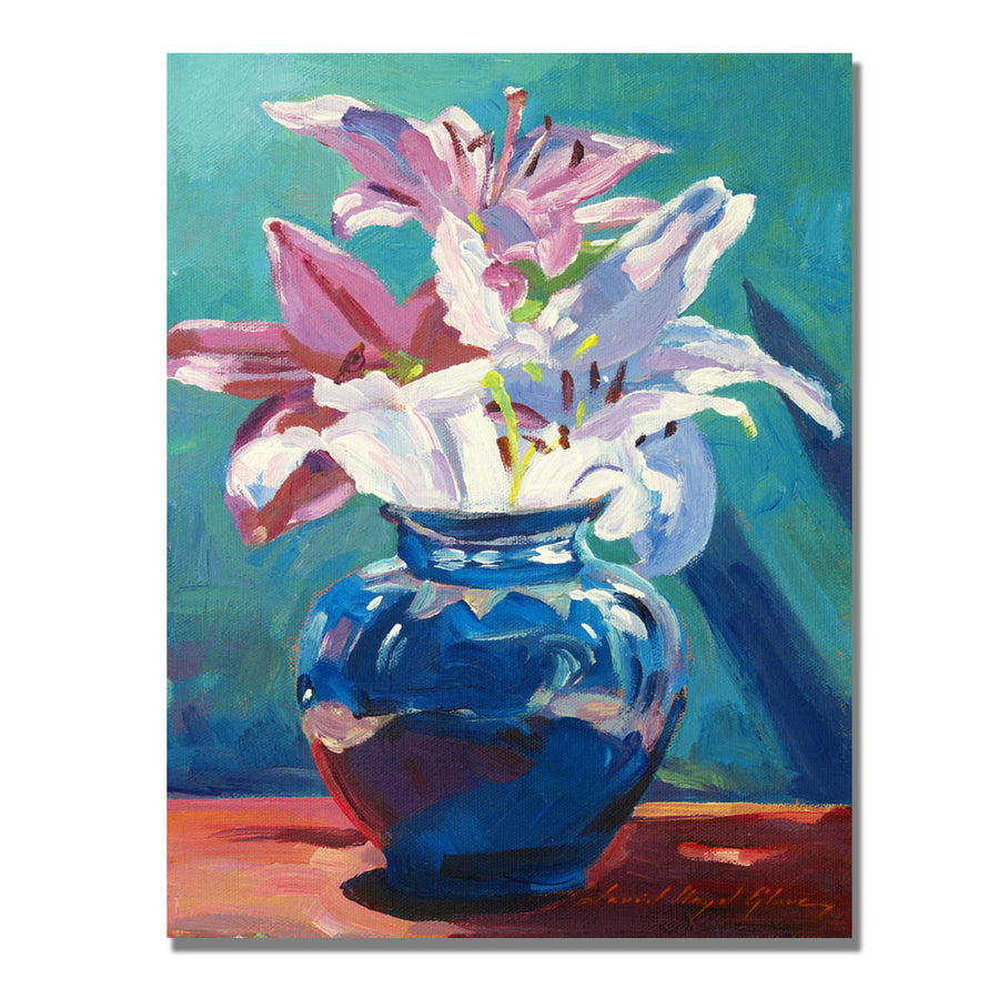 David Lloyd Glover Lilies in Blue Canvas Wall Art 35 x 47 Image 1
