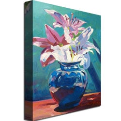 David Lloyd Glover Lilies in Blue Canvas Wall Art 35 x 47 Image 3