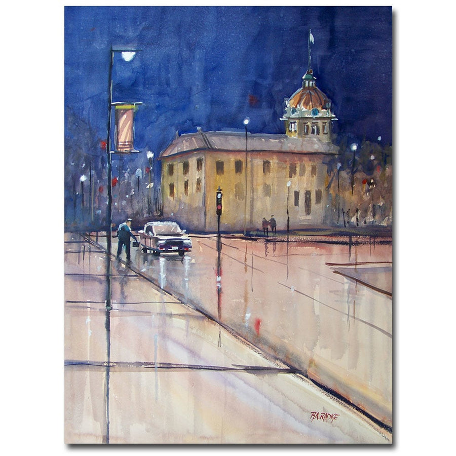 Ryan Radke Rainy Night in Green Bay Canvas Wall Art 35 x 47 Image 1