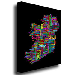 Michael Tompsett Ireland City Map IV Canvas Wall Art 35 x 47 Inches Image 3