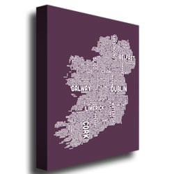 Michael Tompsett Ireland City Map IX Canvas Wall Art 35 x 47 Inches Image 3