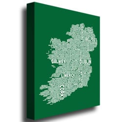 Michael Tompsett Ireland City Map VIII Canvas Wall Art 35 x 47 Inches Image 3
