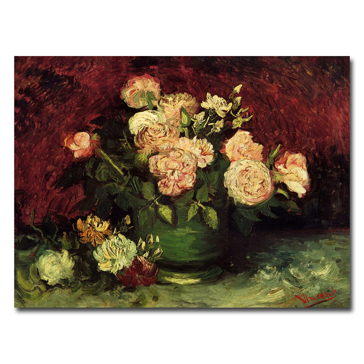 Vincent van Gogh Peonies and Roses Canvas Wall Art 35 x 47 Image 1