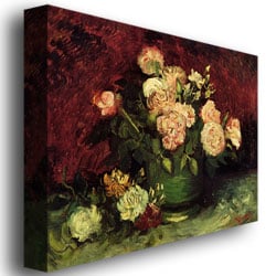 Vincent van Gogh Peonies and Roses Canvas Wall Art 35 x 47 Image 3