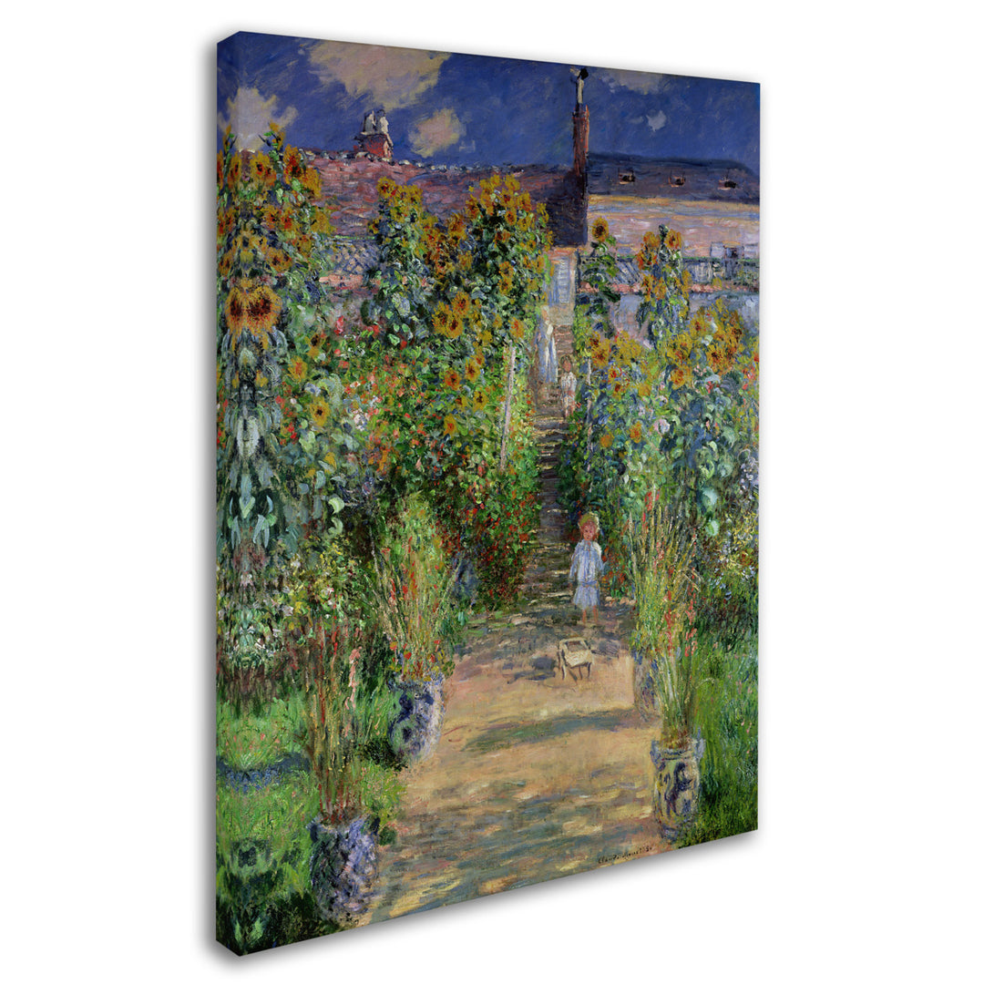 Claude Monet The Artists Garden at Vetheuil Canvas Wall Art 35 x 47 Image 2