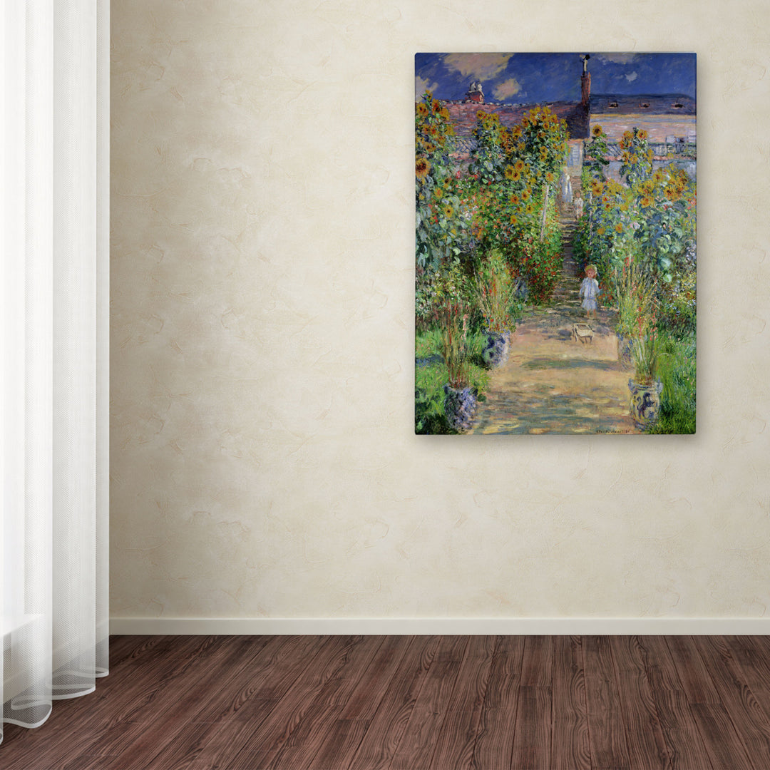 Claude Monet The Artists Garden at Vetheuil Canvas Wall Art 35 x 47 Image 3