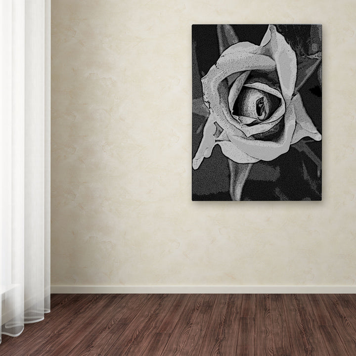 Patty Tuggle Black and White Rose Canvas Wall Art 35 x 47 Image 3