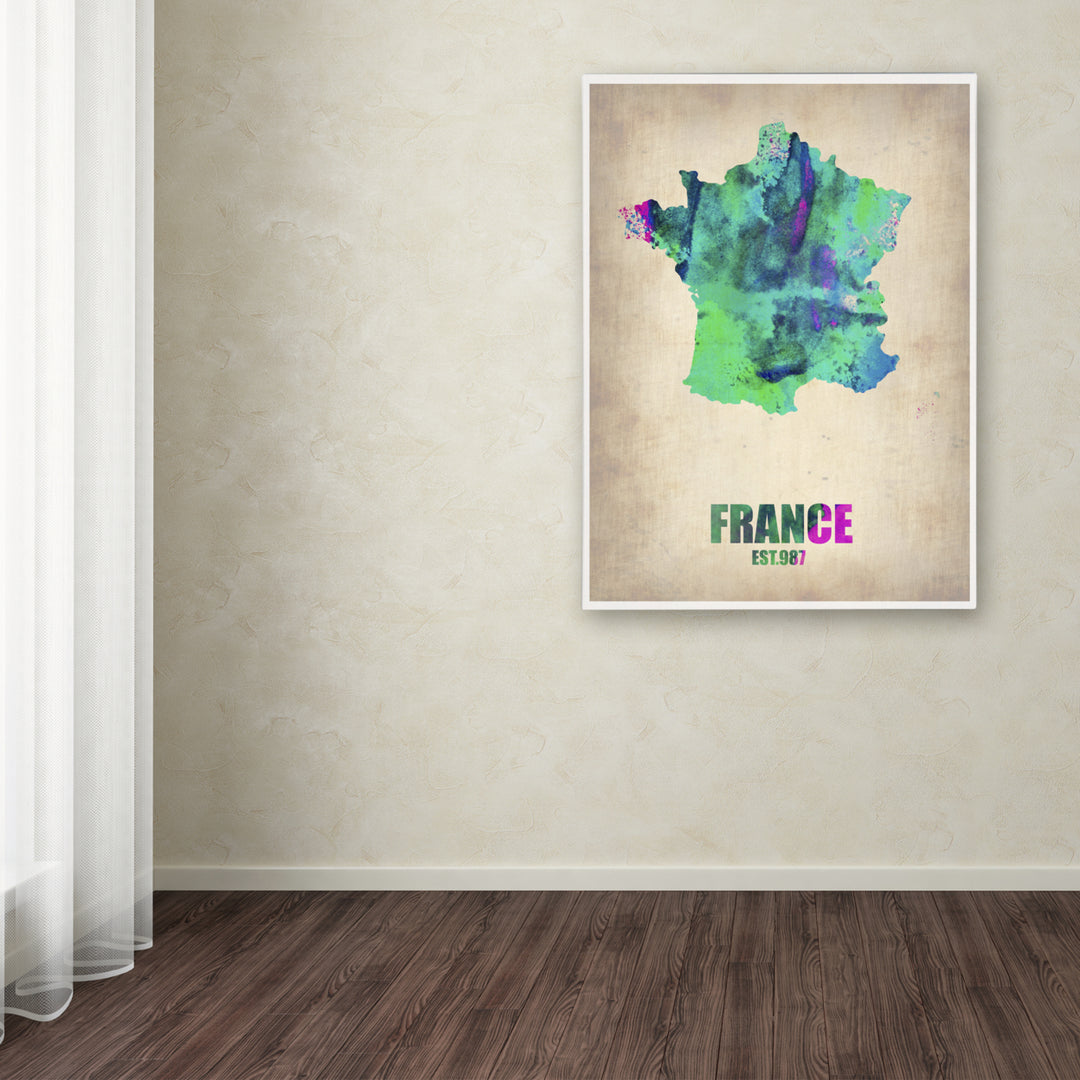 Naxart France Watercolor Map Canvas Wall Art 35 x 47 Inches Image 3