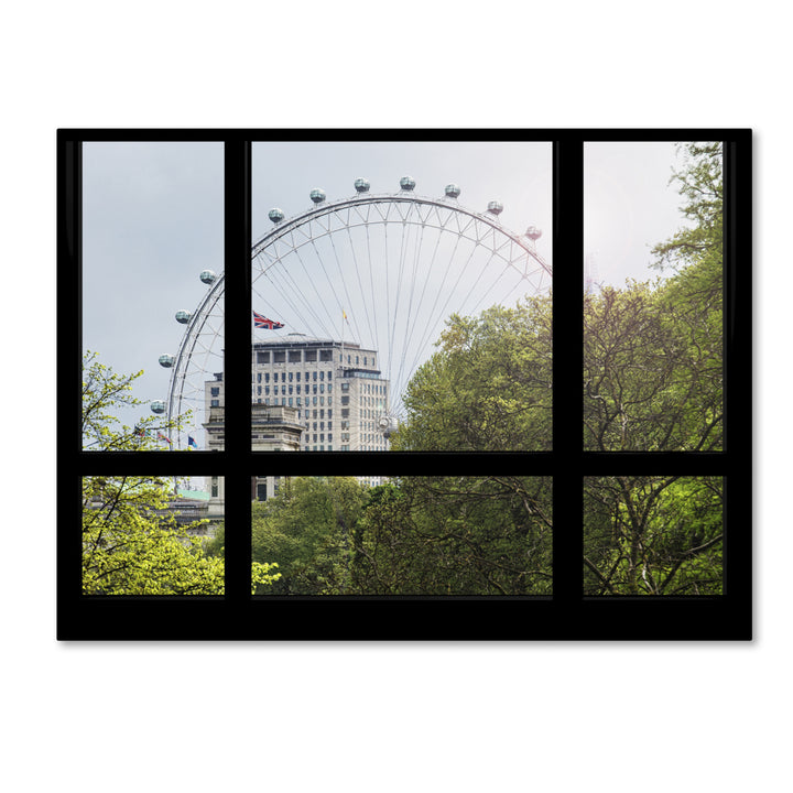 Philippe Hugonnard Window View The London Eye 1 Canvas Wall Art 35 x 47 Inches Image 1