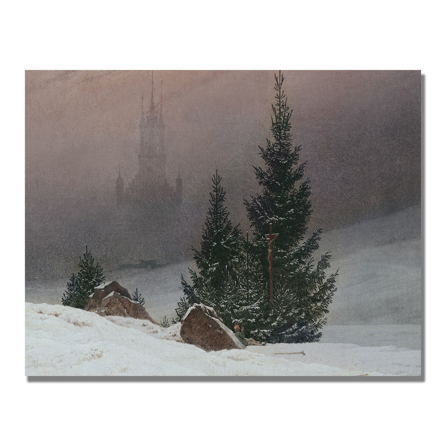 Caspar  Friedrich Winter Landscape Canvas Wall Art 35 x 47 Inches Image 1