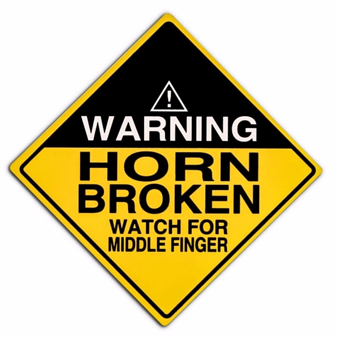 Zone Tech Humorous Reflective Bumper Vehicle Magnet Horn Broken Watch for Middle Finger Image 1