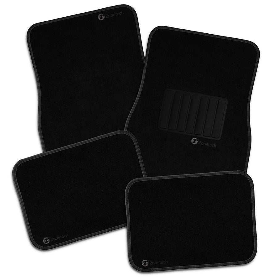 Zone Tech Black Full Carpet All Weather Heavy Duty Vehicle Car Floor Mats 4Pcs. Image 1