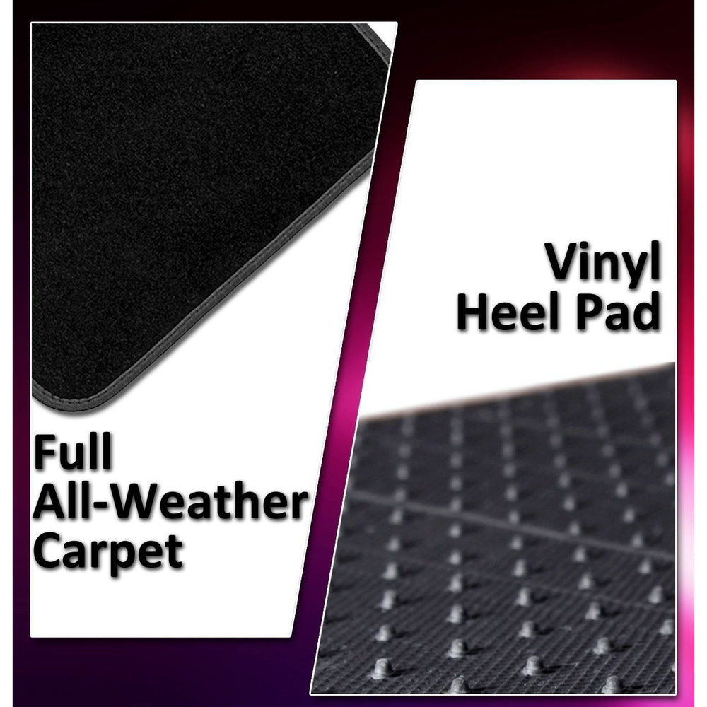 Zone Tech Black Full Carpet All Weather Heavy Duty Vehicle Car Floor Mats 4Pcs. Image 2