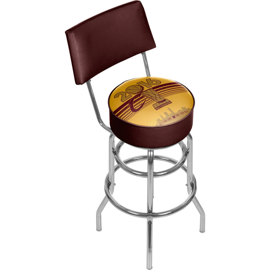 Cleveland Cavaliers 2016 NBA Champions Chrome Swivel Bar Stool with Back Image 1