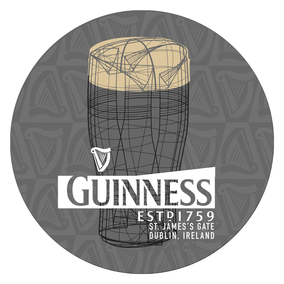 Guinness Swivel Swivel Bar Stool with Back - Line Art Pint Image 3