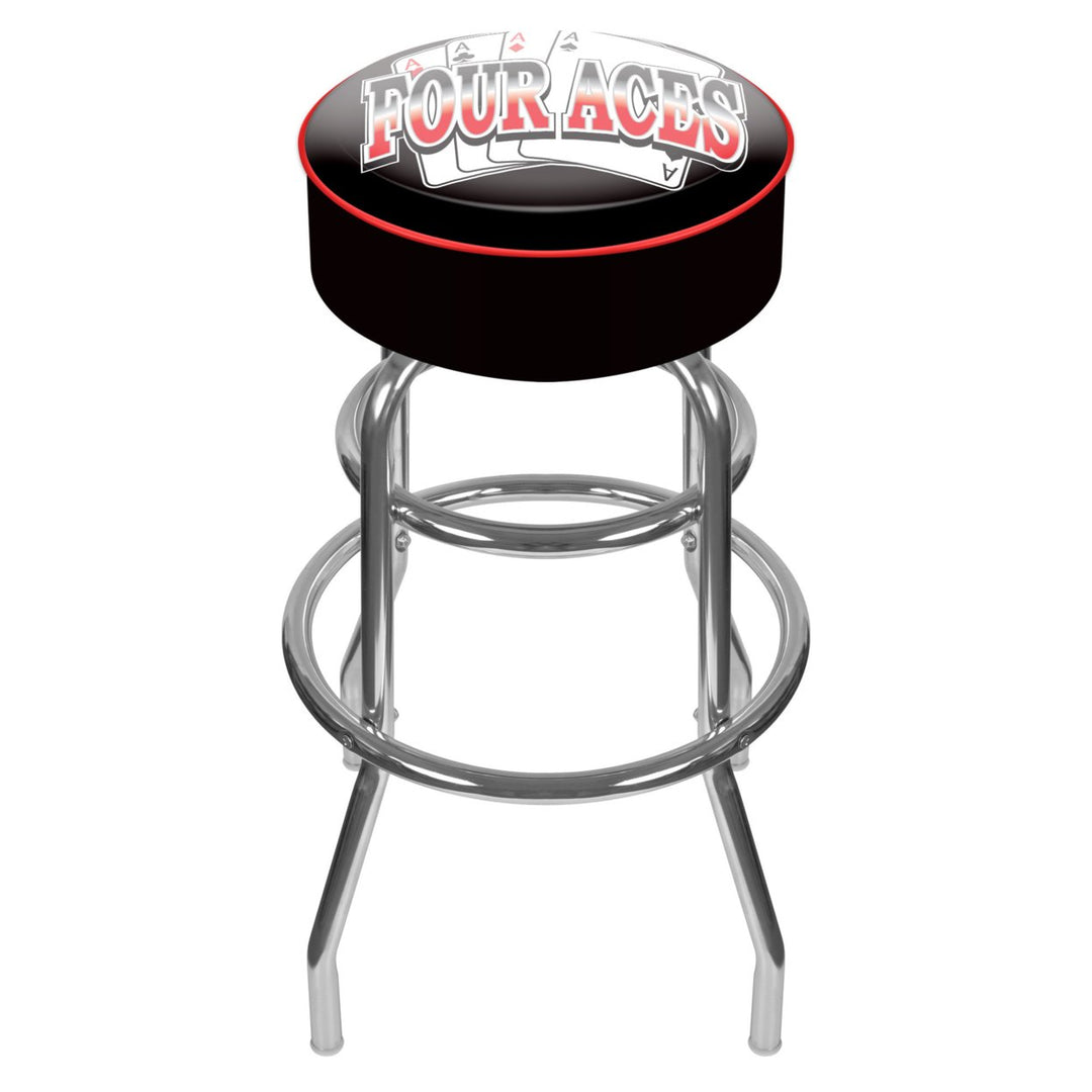 Four Aces Logo Padded Swivel Bar Stool 30 Inches High Image 1