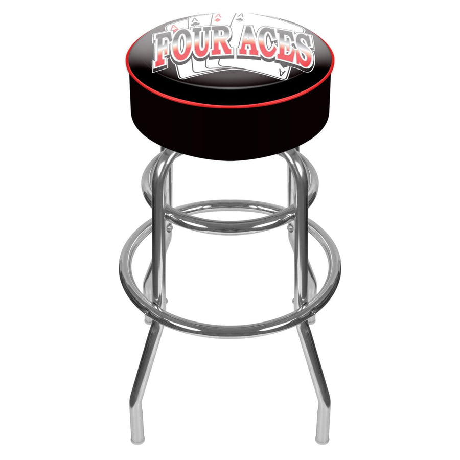 Four Aces Logo Padded Swivel Bar Stool 30 Inches High Image 1