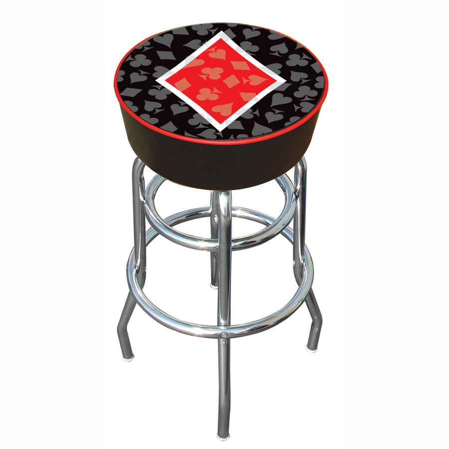 Four Aces Diamond Logo Padded Swivel Bar Stool 30 Inches High Image 1