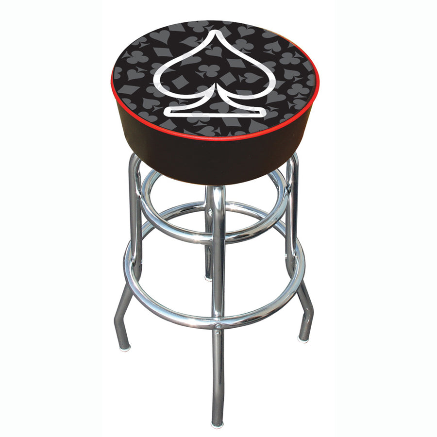 Four Aces Spade Logo Padded Swivel Bar Stool 30 Inches High Image 1