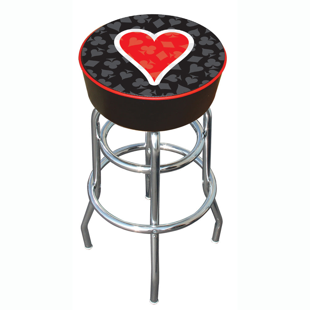 Four Aces Heart Logo Padded Swivel Bar Stool 30 Inches High Image 1