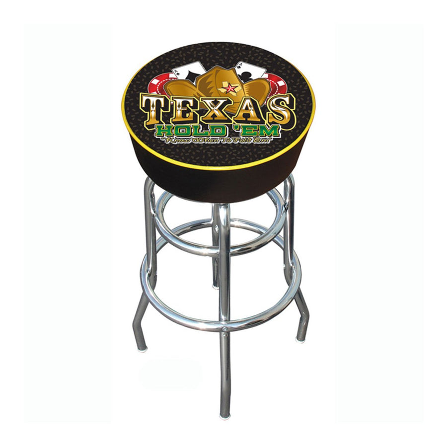 Texas Hold em Logo Padded Swivel Bar Stool 30 Inches High Image 1