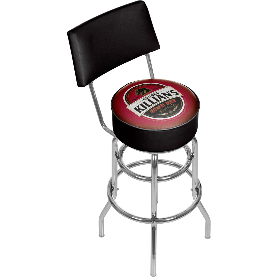 George Killians Irish Red Padded Swivel Bar Stool with Back Image 1