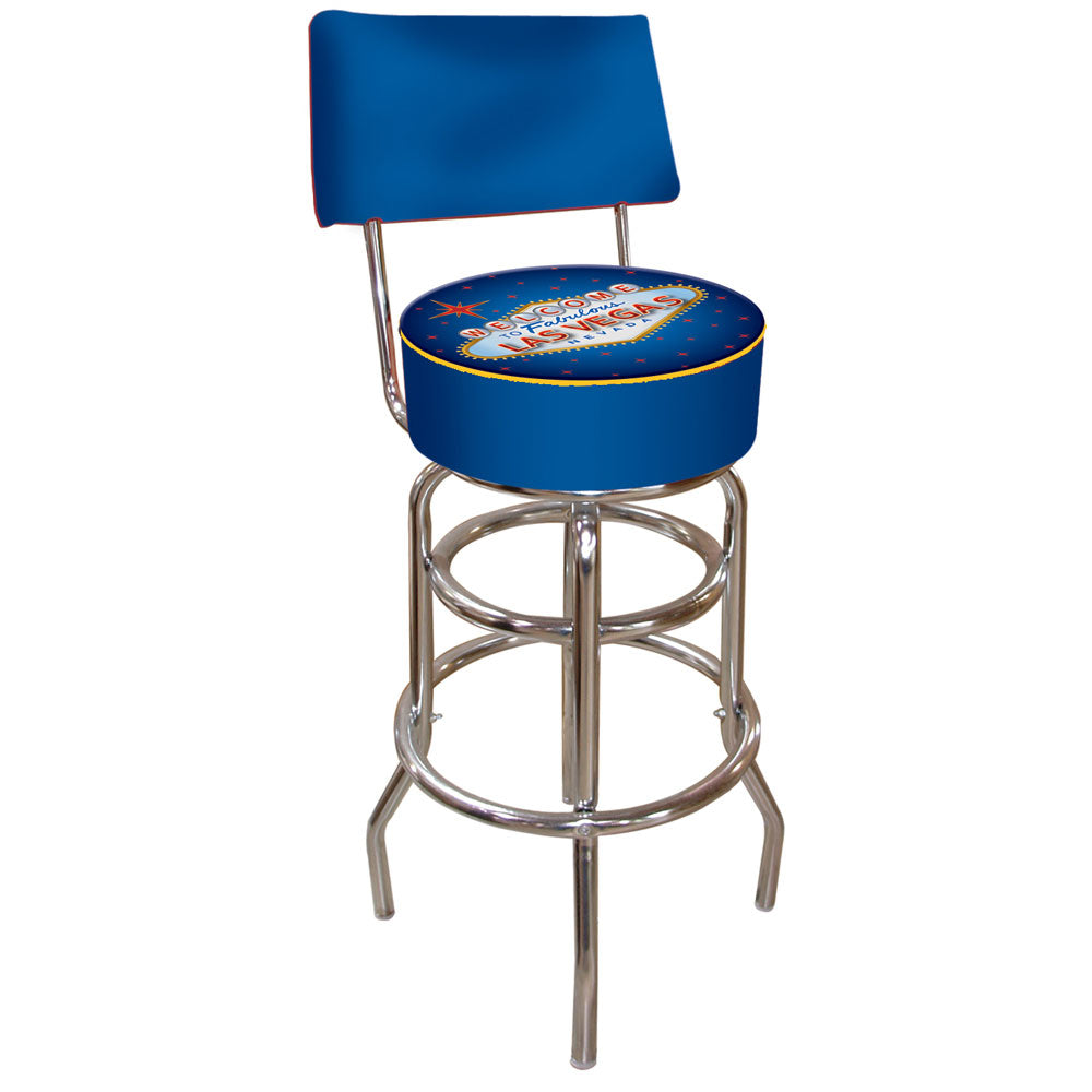 Fabulous Las Vegas Padded Swivel Bar Stool with Back Image 1