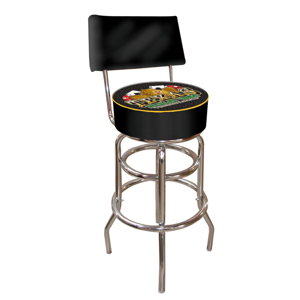 Texas Holdem Padded Swivel Bar Stool with Back Image 1