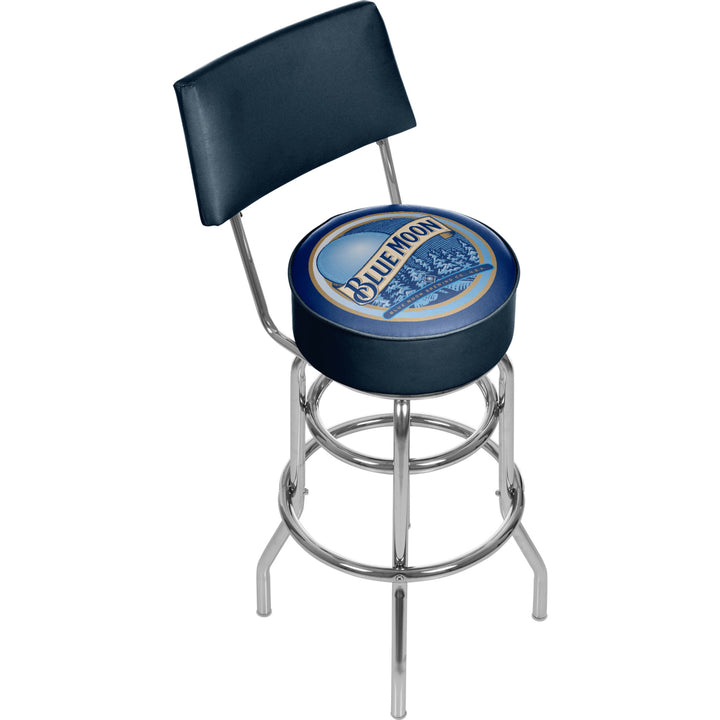 Blue Moon Padded Swivel Bar Stool with Back Image 1