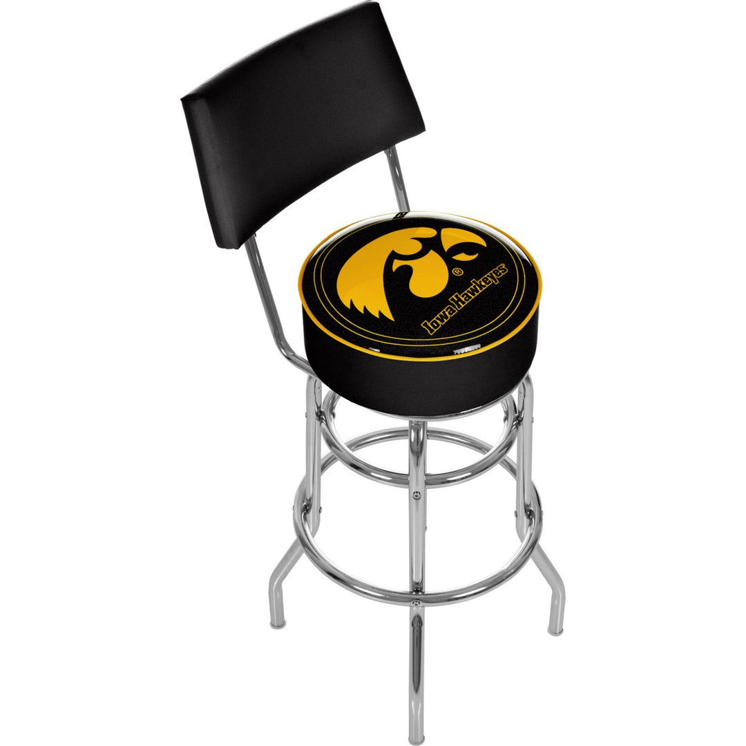 University of Iowa Padded Swivel Bar Stool with Back Image 1