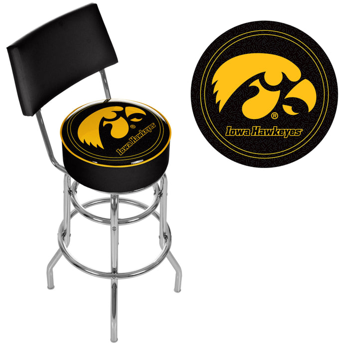 University of Iowa Padded Swivel Bar Stool with Back Image 3