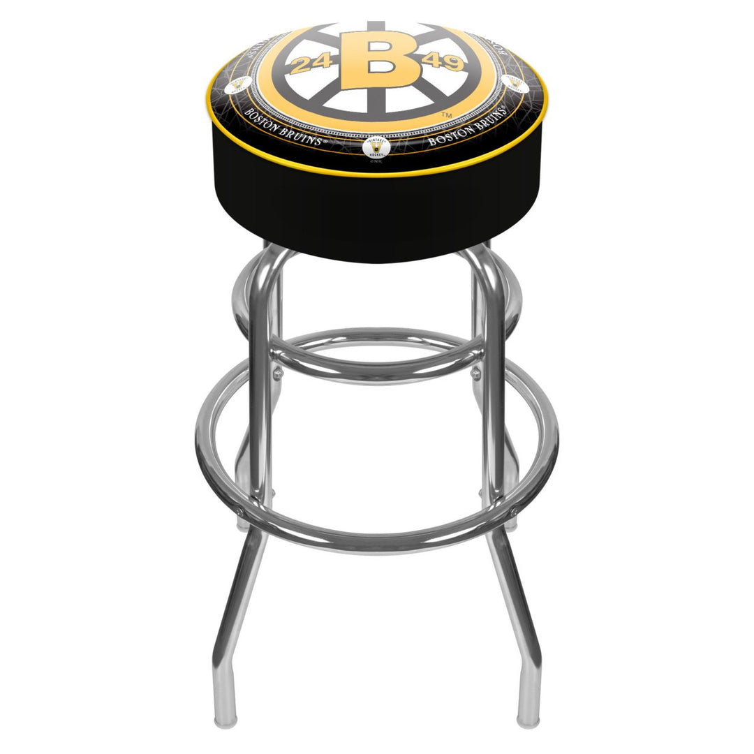 Throwback Boston Bruins Padded Swivel Bar Stool 30 Inches High Image 1