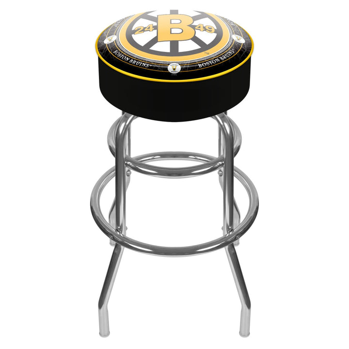 Throwback Boston Bruins Padded Swivel Bar Stool 30 Inches High Image 1