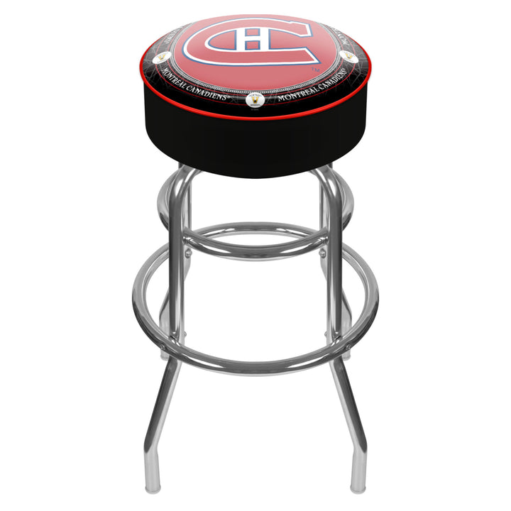 Throwback Montreal Canadiens Padded Swivel Bar Stool 30 Inches High Image 1