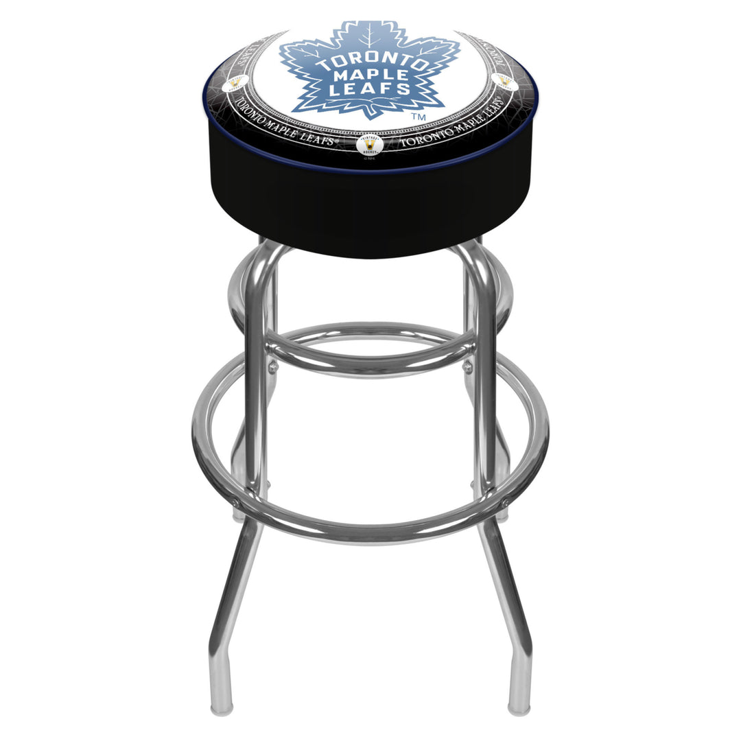 Throwback Toronto Maple Leafs Padded Swivel Bar Stool 30 Inches High Image 1
