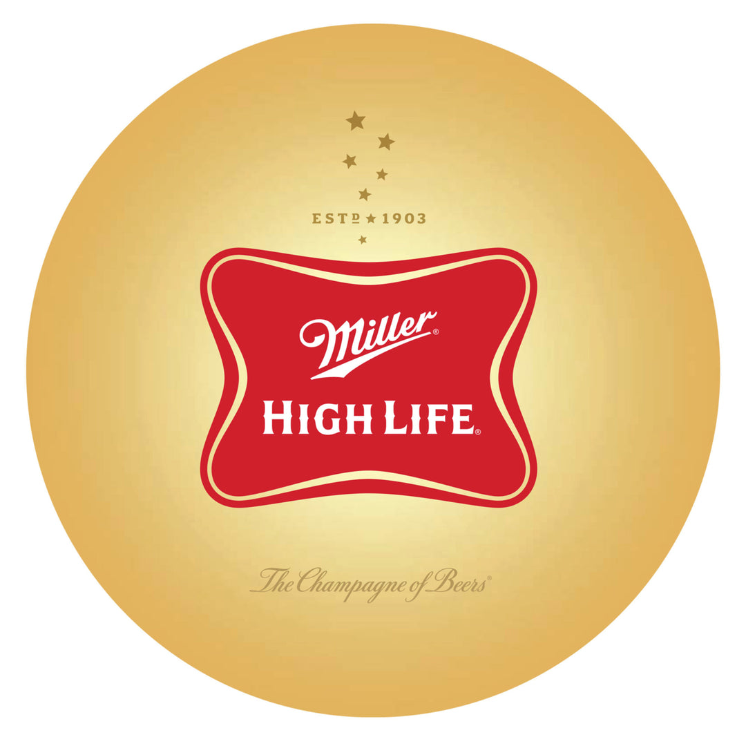 Miller High Life Padded Swivel Bar Stool with Back Image 3