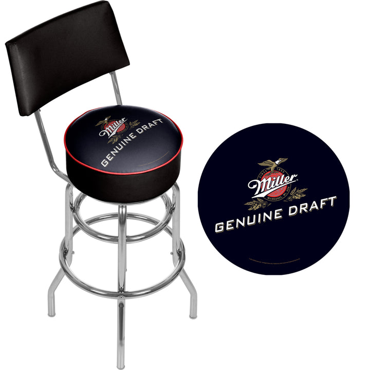 Miller Genuine Draft Padded Swivel Bar Stool with Back Image 2