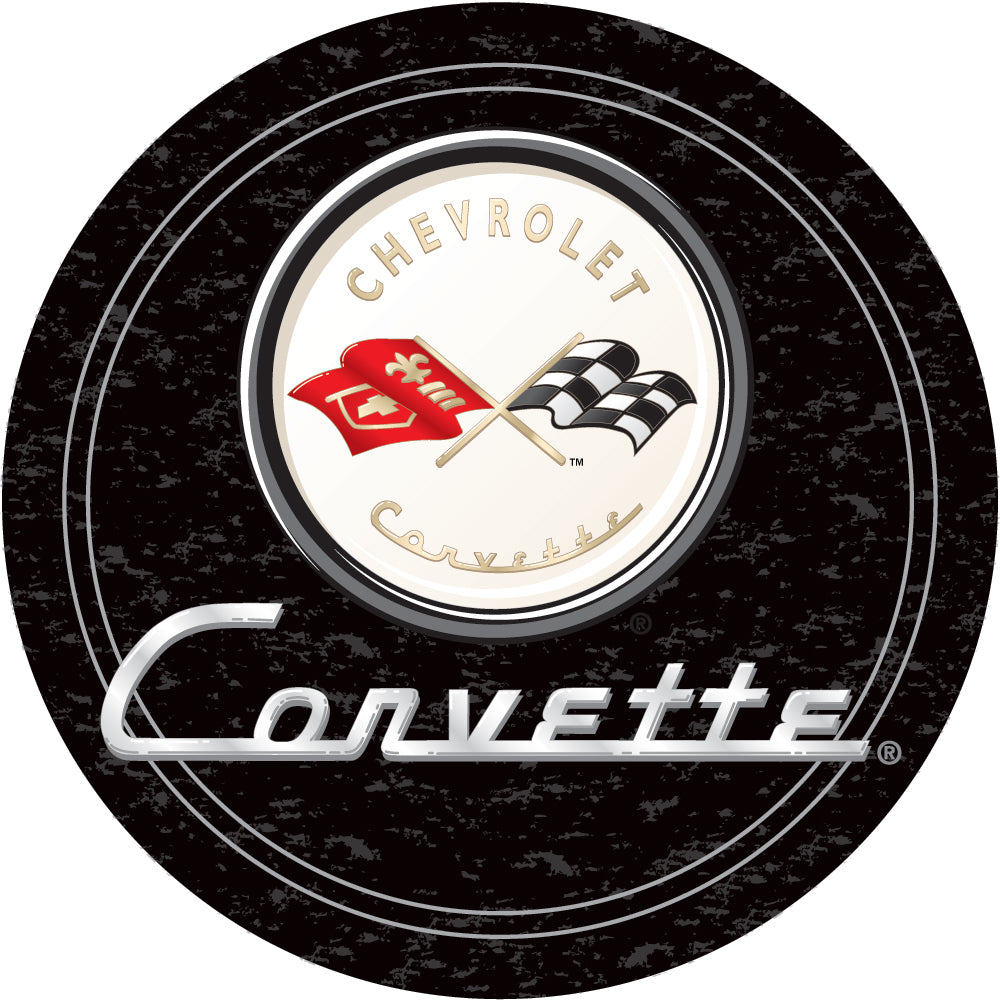 Corvette C1 Black Padded Swivel Bar Stool 30 Inches High Image 3